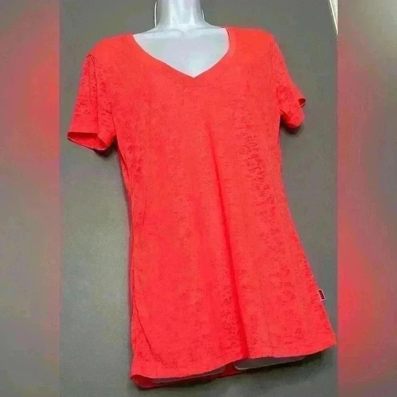 Soffe Coral/Pink V-neck Junior's Top (188) - Picture 4 of 11